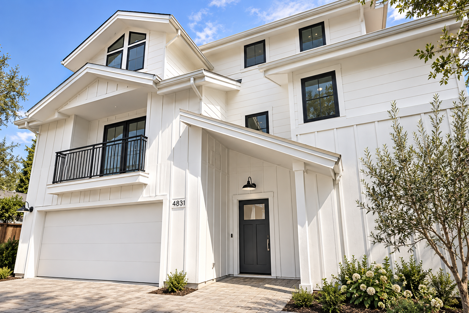 White modern residence representing attentive property management